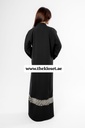 Black Abaya With Golden Embroidery Flower Design