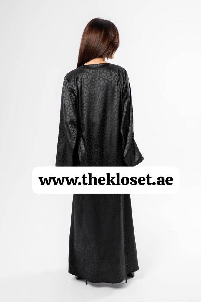 Leopard Print In Black Abaya