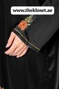 Hand Beaded Roses Asymmetric Abaya