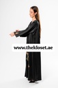 Hand Beaded Roses Asymmetric Abaya