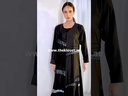 Cashew Velvet & stones strips black Abaya 