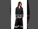 Black Abaya With Golden Embroidery Flower Design