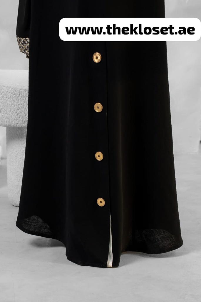 Open Abaya With Silvery Both Side Pocket Design
