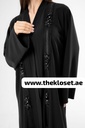 Black Abaya With Embroidery Flower Design