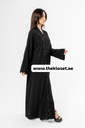 Black Abaya With Embroidery Flower Design
