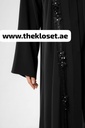 Black Abaya With Embroidery Flower Design