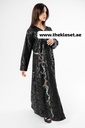 Shiny hand beaded black Abaya