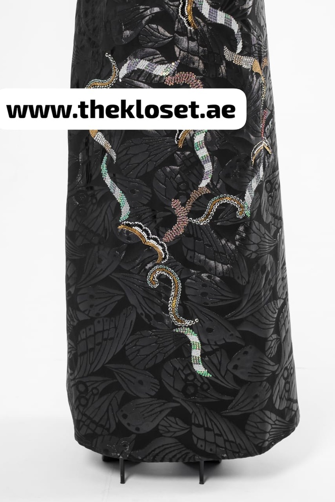 Shiny hand beaded black Abaya