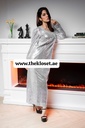  Elegant Sequins Silver Evening Dress
