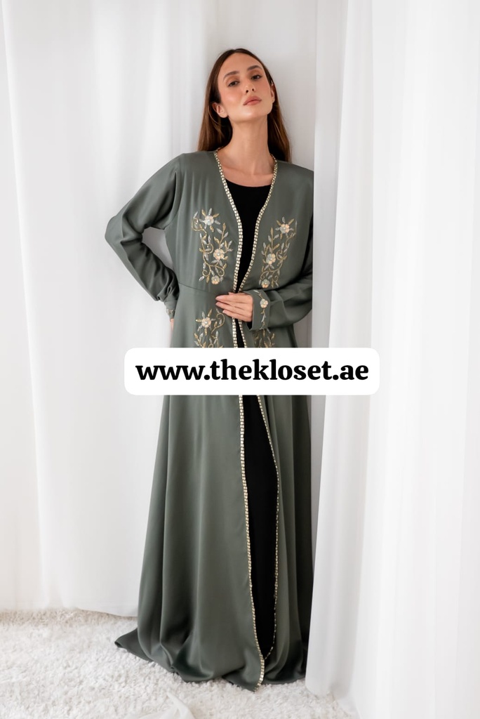 Crepe Beaded Fashion Abaya