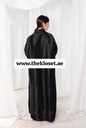 Open Abaya With Beaded Embroidered Design On Sleeves