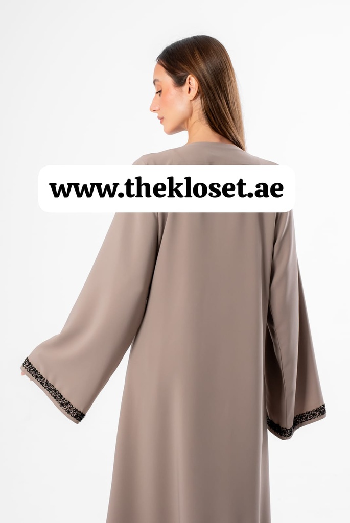 Abaya With Beaded Embroidered Design