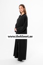 Black Abaya With Beaded Butterfly Design 