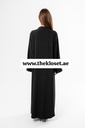 Black Abaya With Beaded Butterfly Design 