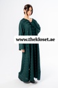 Green hand beaded Fancy silky Abaya 