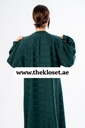 Green hand beaded Fancy silky Abaya 