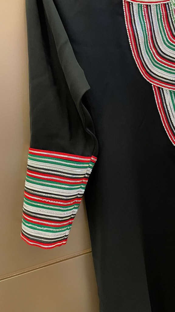 National day dress handcrafted with traditional Talli work