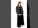 Sliver branches hand beaded black abaya