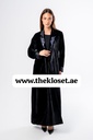 Blue embroidery velvet abaya