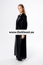 Blue embroidery velvet abaya
