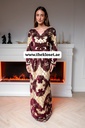  Royal floral Sequins beige & maroon Dress 