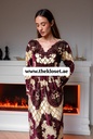  Royal floral Sequins beige & maroon Dress 