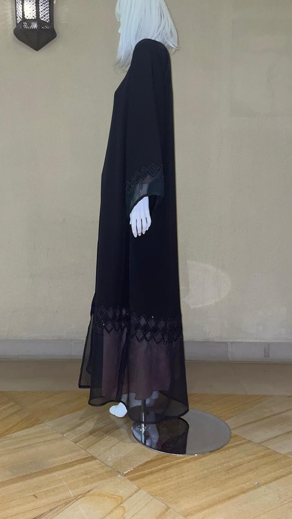 Black Abaya With Beaded Design