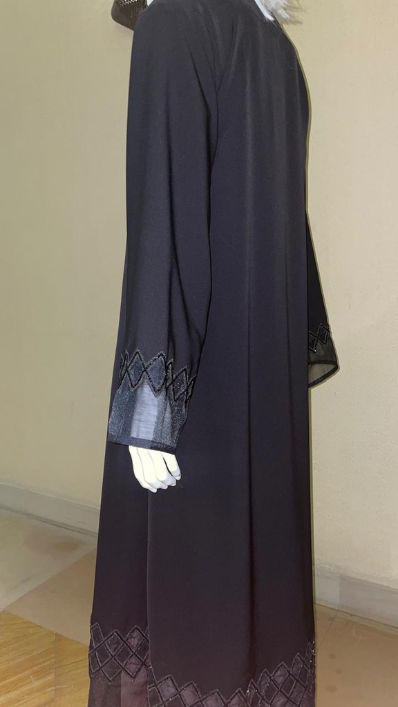 Black Abaya With Beaded Design