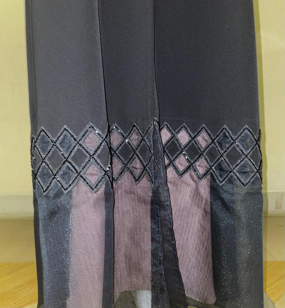 Black Abaya With Beaded Design