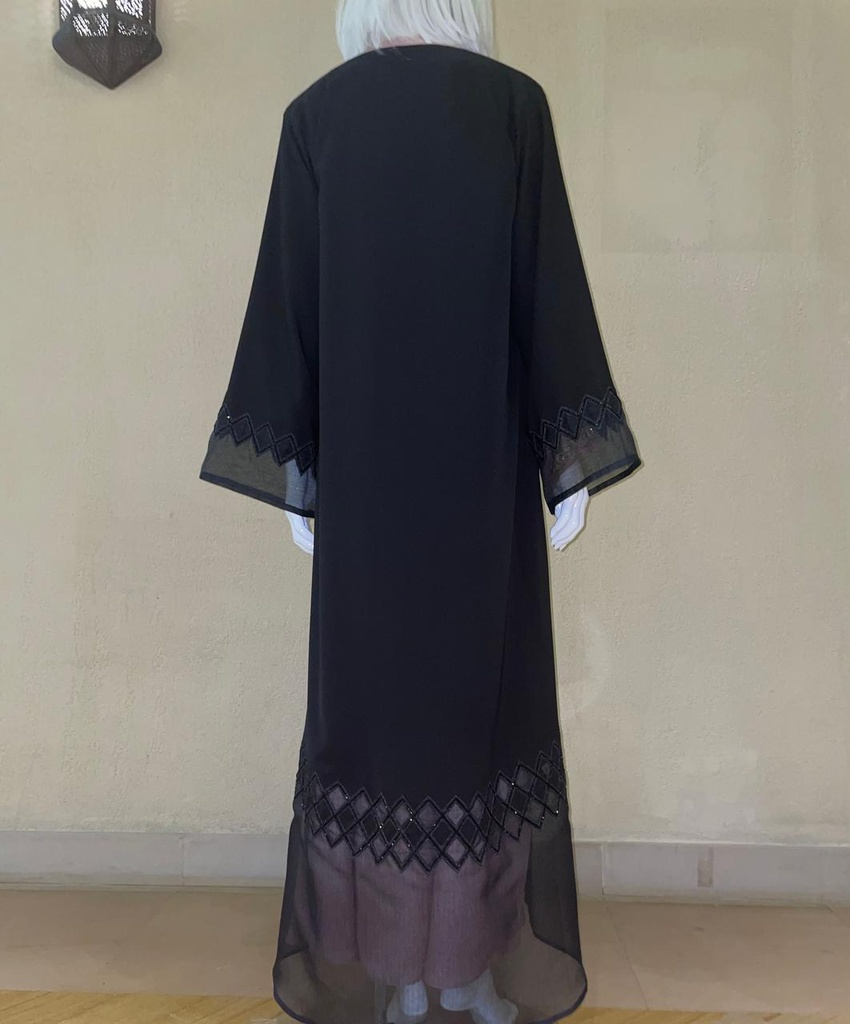 Black Abaya With Beaded Design