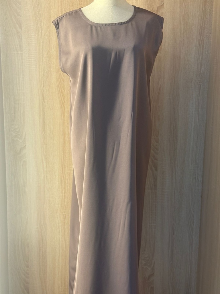 Velvet embroidered abaya -Taupe