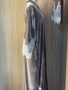 Velvet abaya with lace sleeves