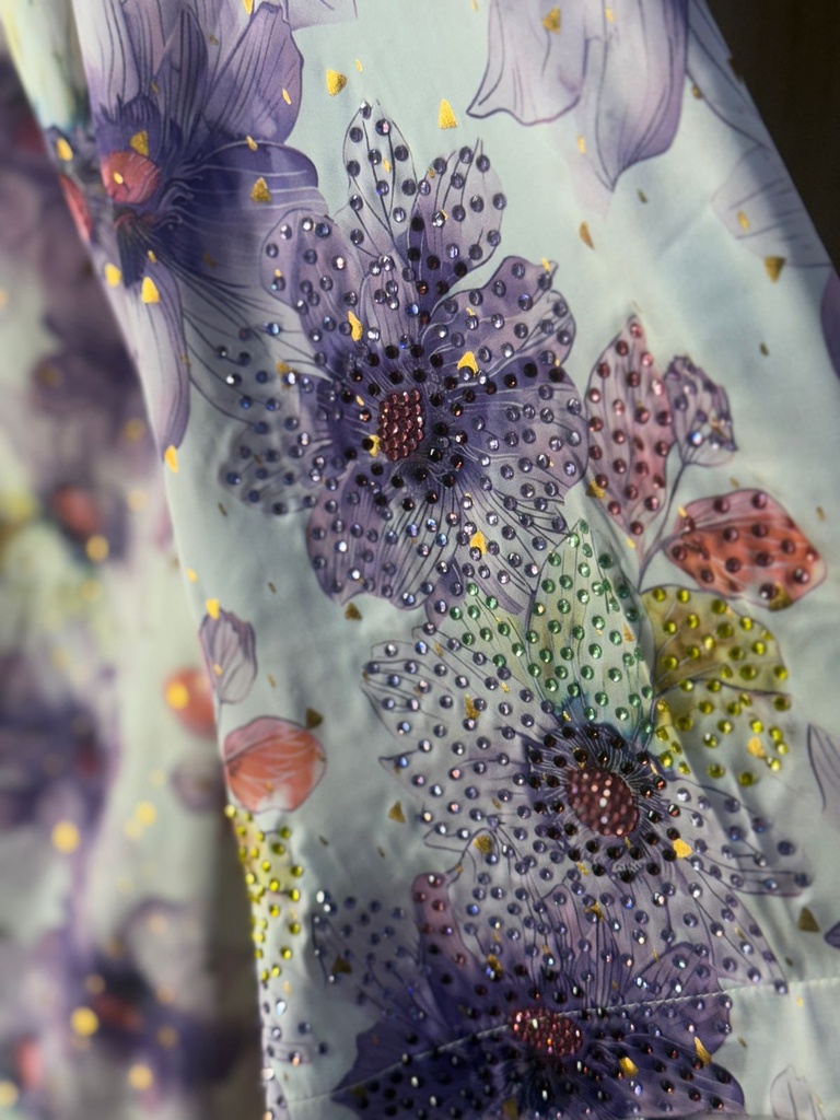 Embellished Floral Patient Gown  