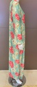 Green Dress Featuring Floral Designs