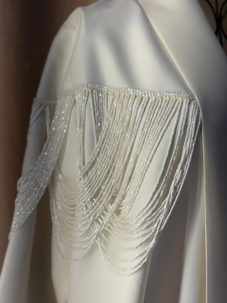 Elegant Beaded Shoulder Abaya