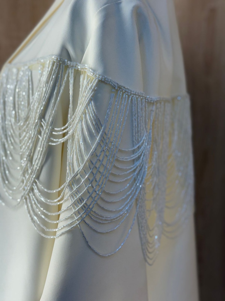 Elegant Beaded Shoulder Abaya