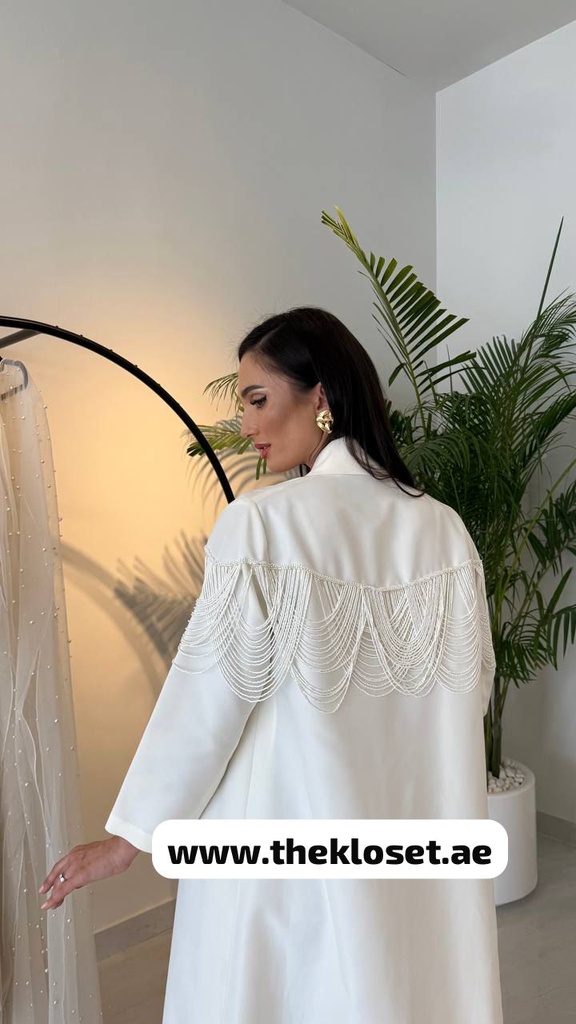 Elegant Beaded Shoulder Abaya