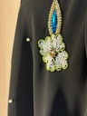 Black Floral Beaded Abaya