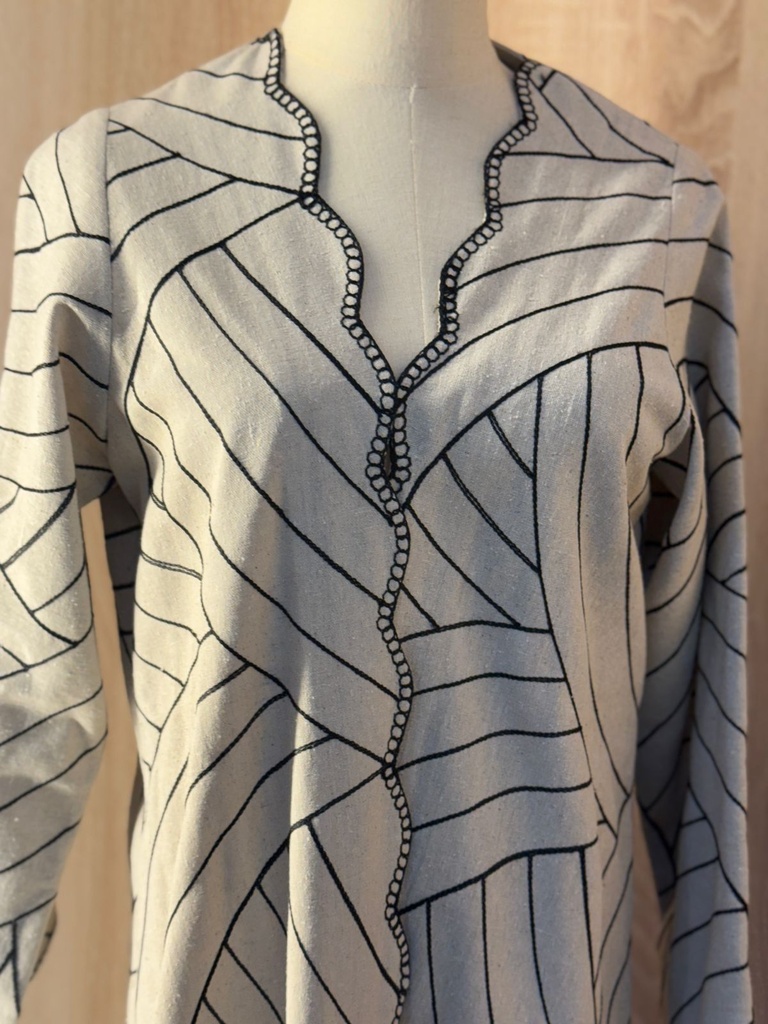 Leaf-line Open Abaya