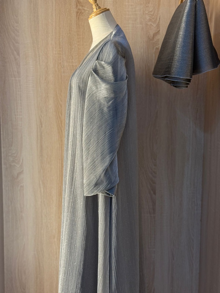 Elegant Shimmery Gray Abaya