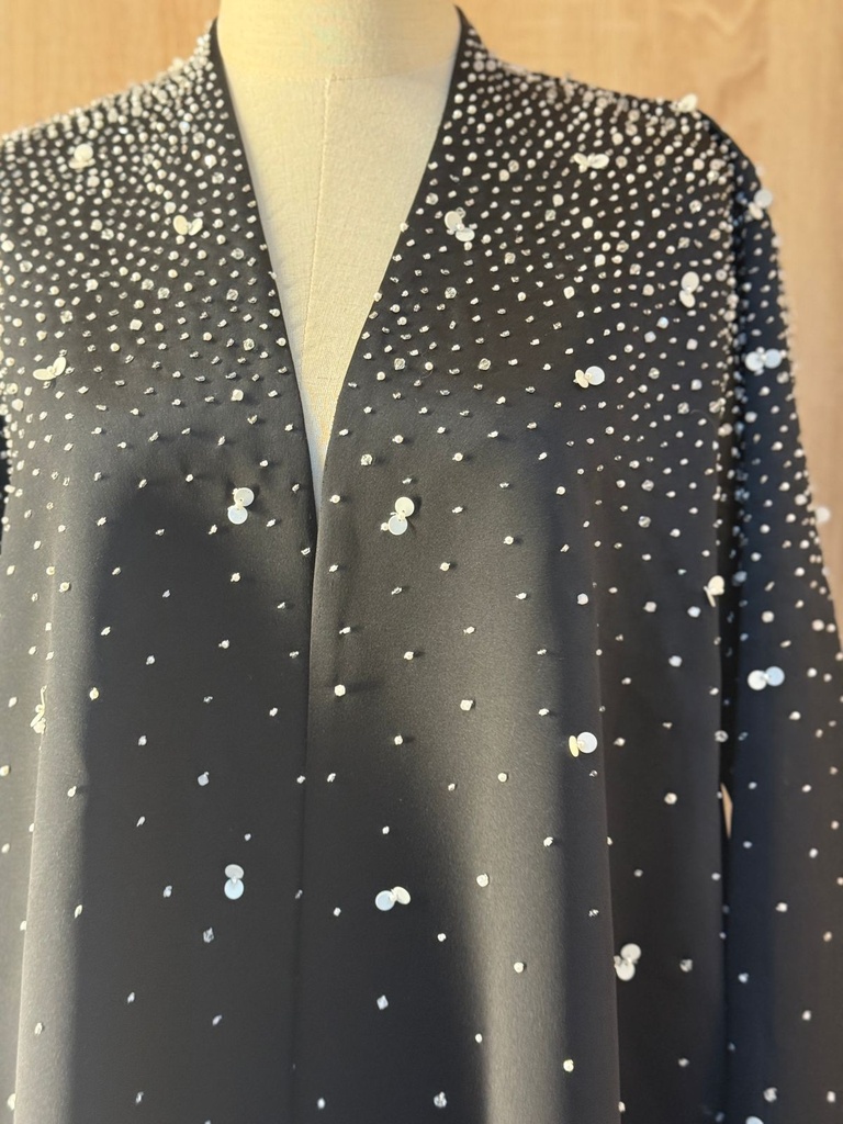 Chic Black Beaded Abaya