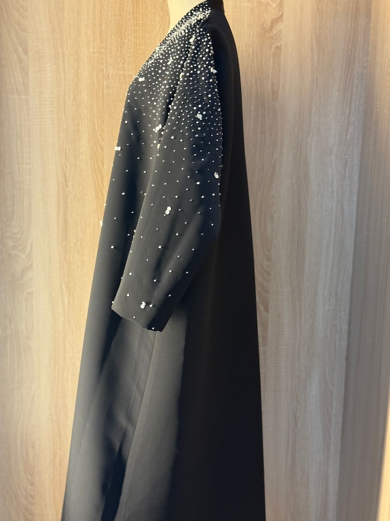Chic Black Beaded Abaya