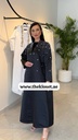 Chic Black Beaded Abaya