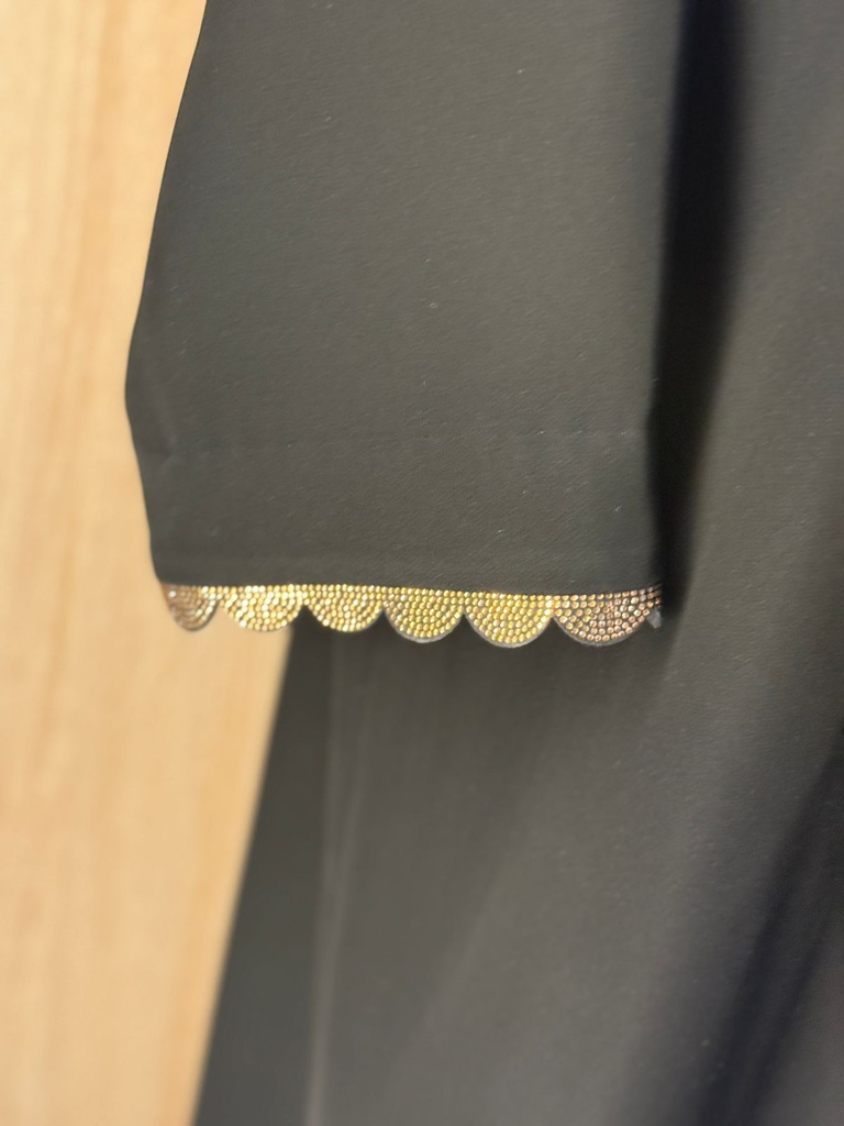 Black Abaya With Gold Trim