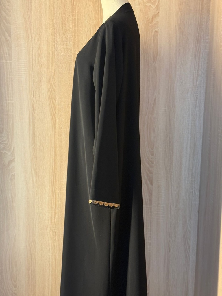 Black Abaya With Gold Trim