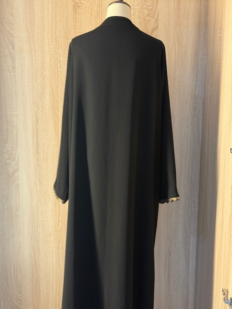 Black Abaya With Gold Trim