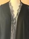 Luxury Black Velvet Abaya with Lace Trim