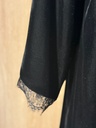 Luxury Black Velvet Abaya with Lace Trim