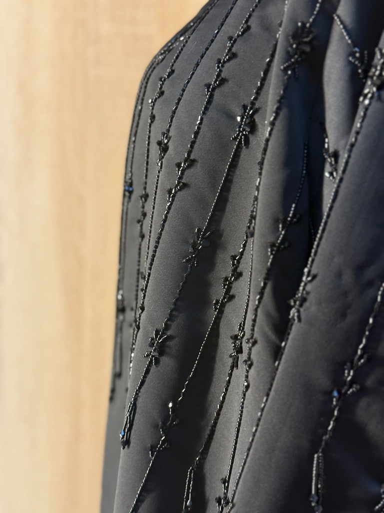 Black Abaya With Beaded Details