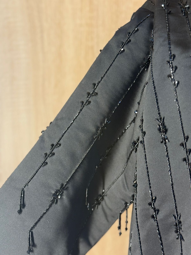 Black Abaya With Beaded Details